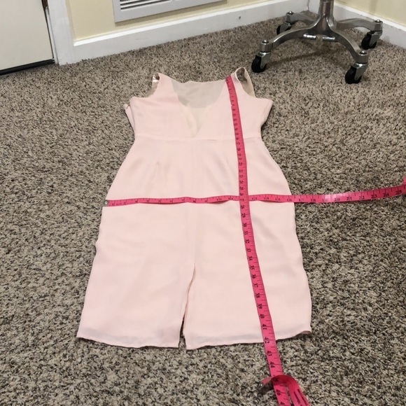 Paper Crown Bridesmaids Dress Size 2 Blush Pink Sheer Plunge Neck - Picture 6 of 9